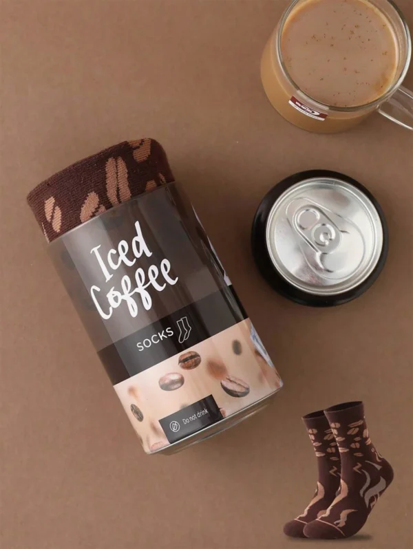 Box cadeau originale avec des chaussettes theme cafe-_-iced-coffee