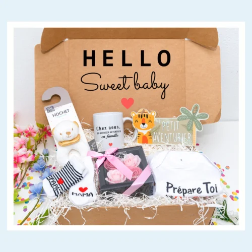 Coffret cadeau naissance personnalisé  | COFFRET CADEAU HELLO BABY