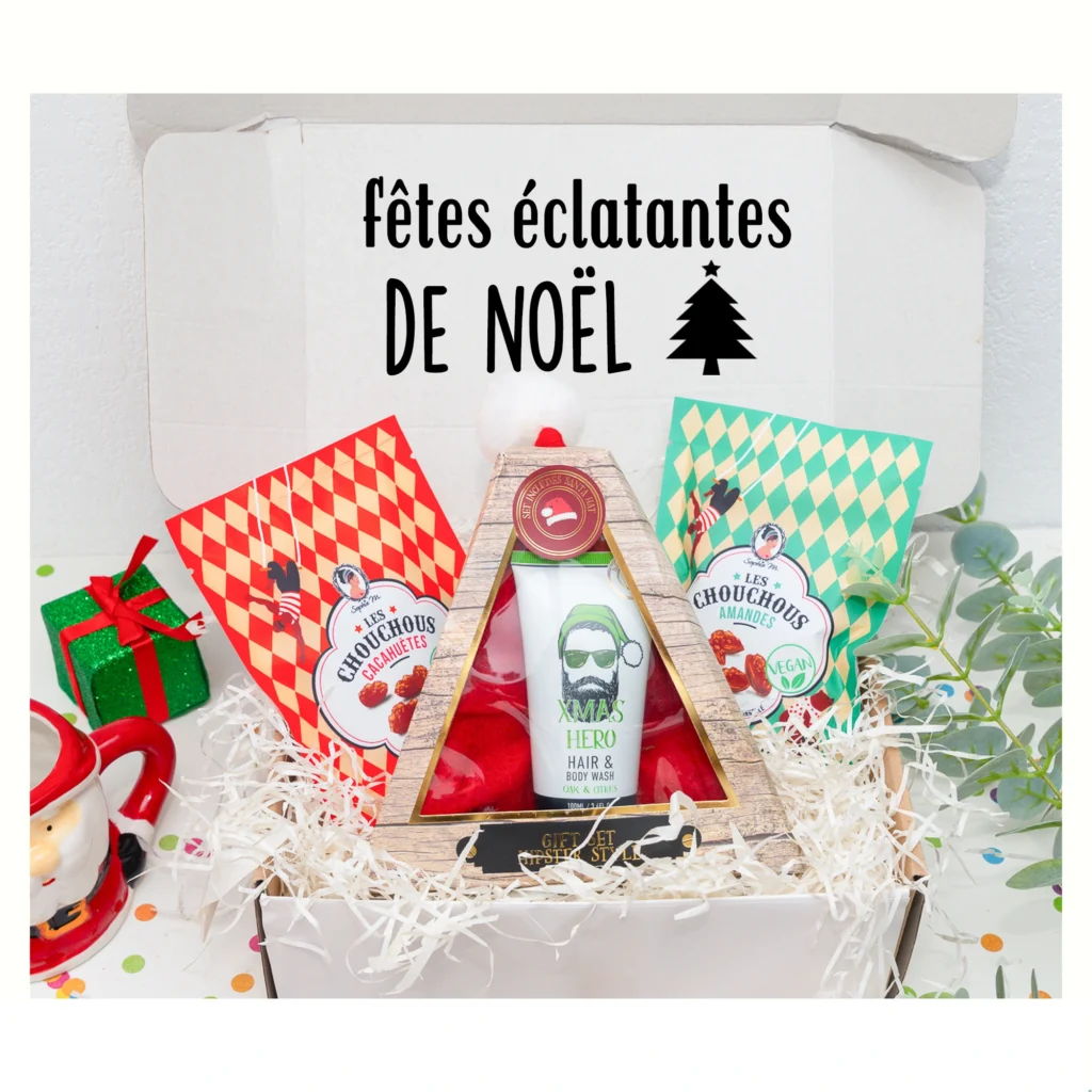 Cadeau Noël Homme gourmande et festive avec cacahuetes amande