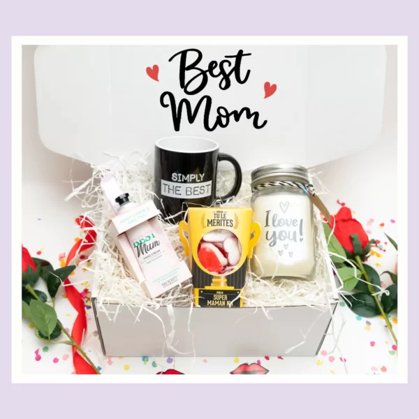 box maman avec creme ,Bougie personnalisée, tasse simply the beste