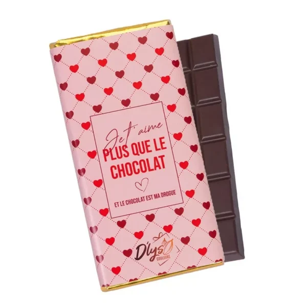 tablette chocolat noir je t'aime