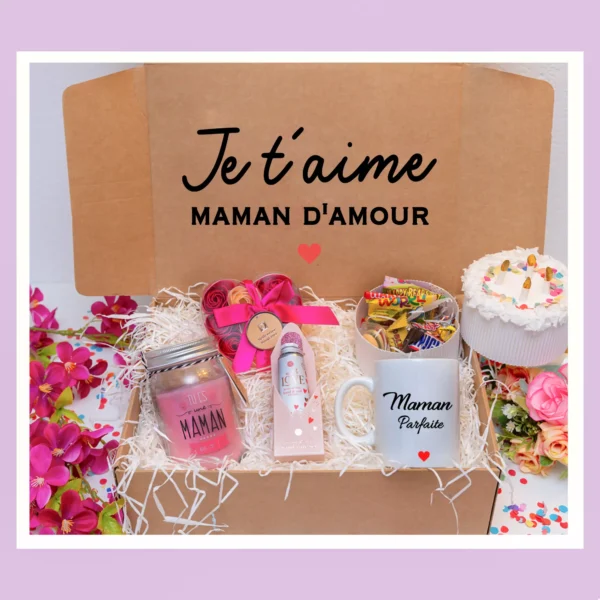 cadeau pour maman avec bougie, creme main, roses savon