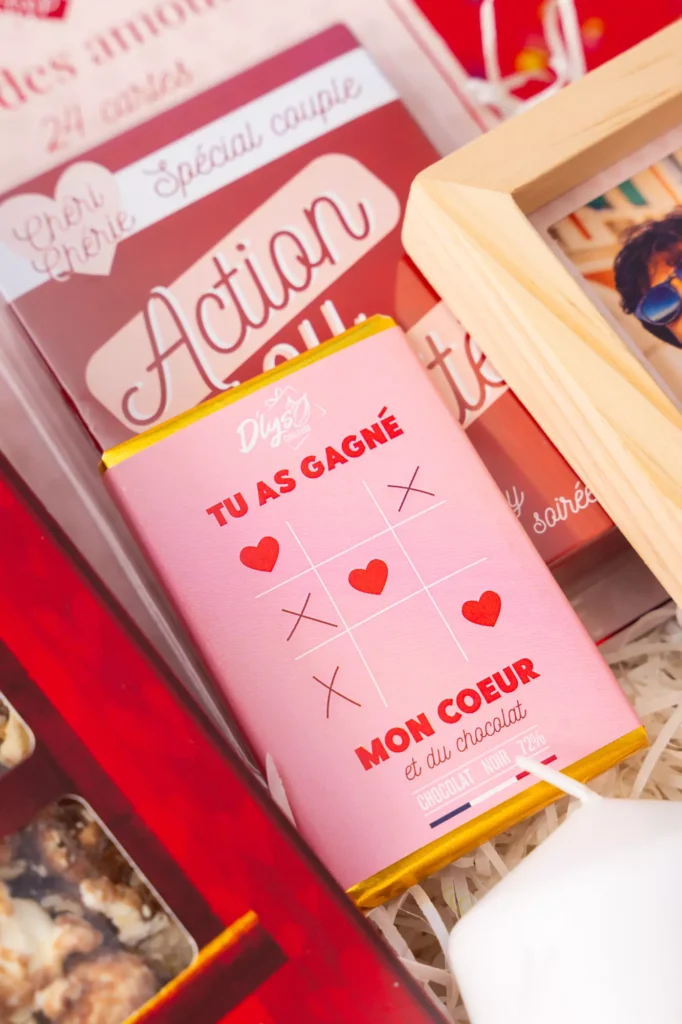 Box saint Valentin Tablette de chocolat